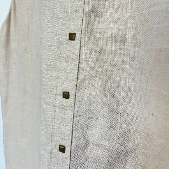Cynthia Rowley Linen and Cotton Blend Maxi Dress Stud Detail Classy Career Sz14 - Picture 8 of 10